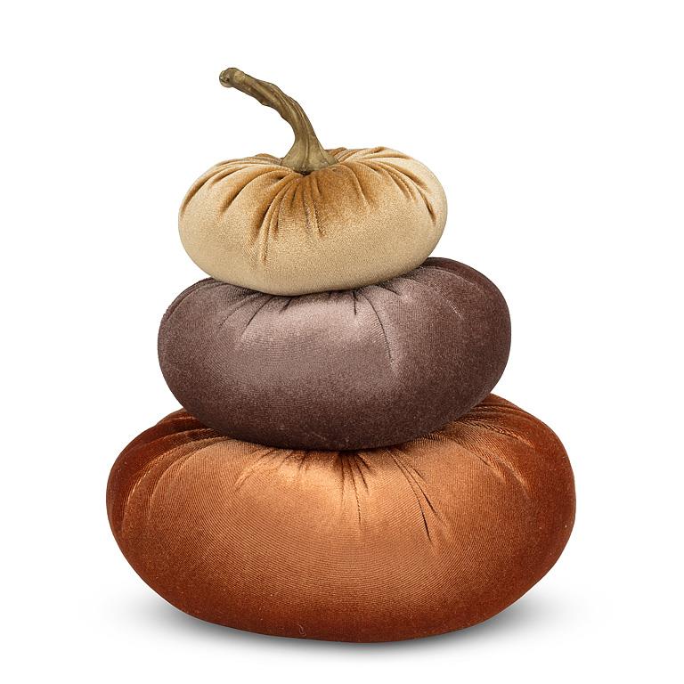 Velvet Pumpkins Stack - Rust