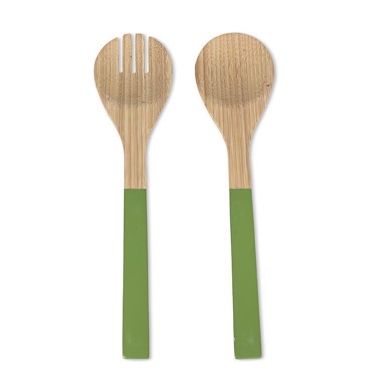 Bamboo Salad Servers - Green
