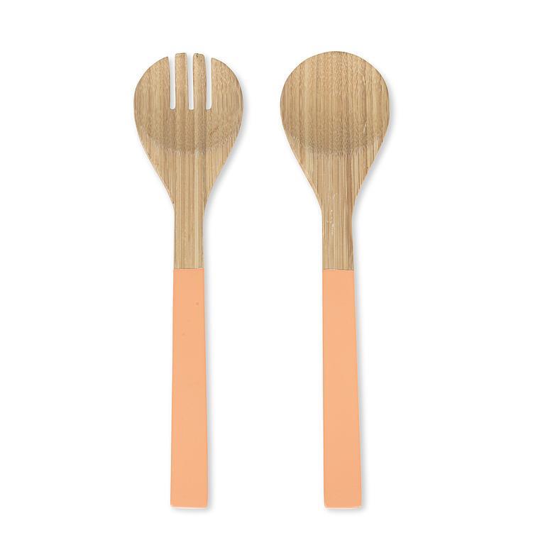 Bamboo Salad Servers - Melon