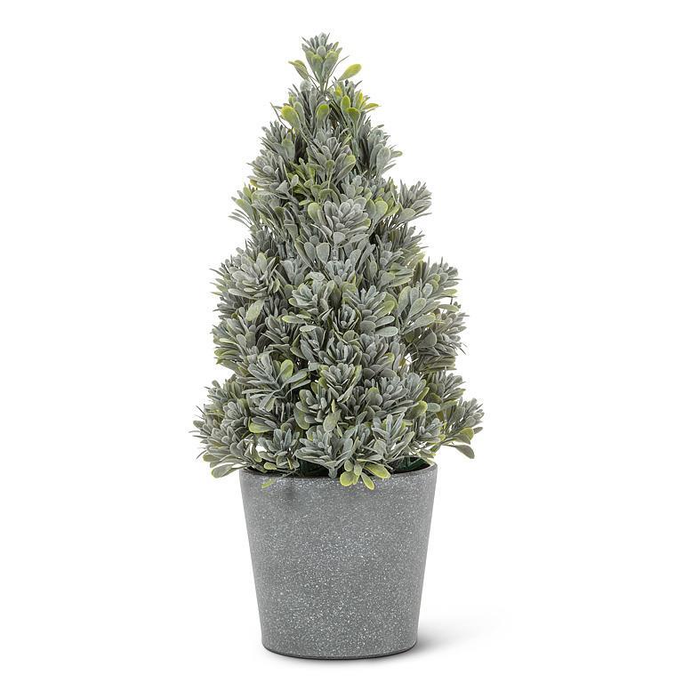 Frost Look Potted Cone Tree