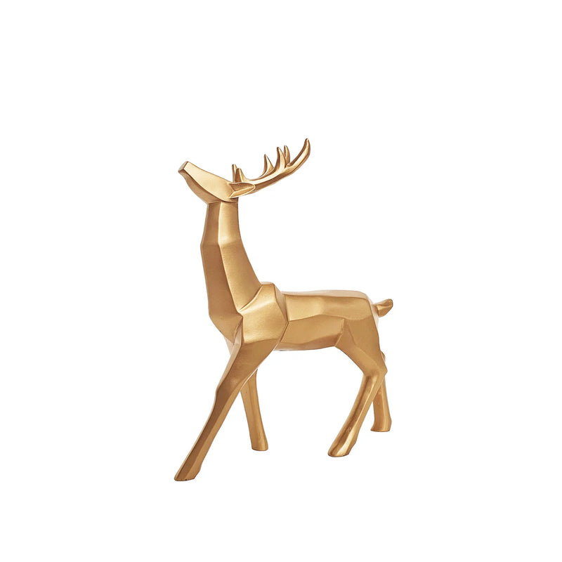 Gold Geometric Standing Reindeer