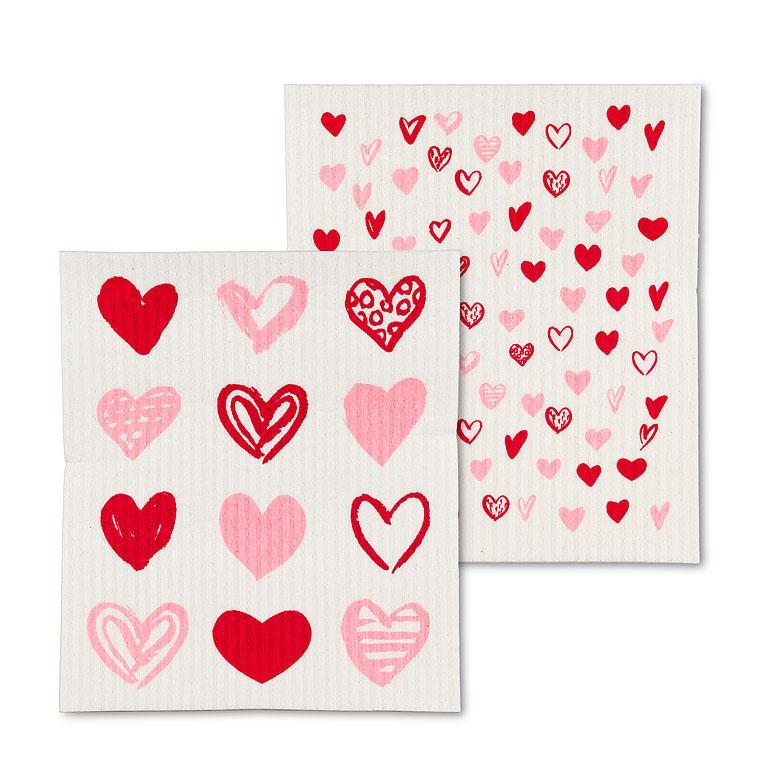 Hearts Dish Cloths Set of 2