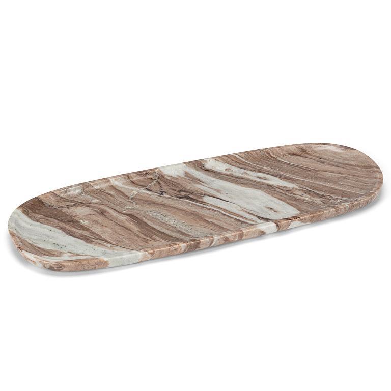 Large Oblong Tray - Brown Marble