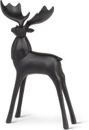 Modern Deer with Wide Antlers Figurine-Black