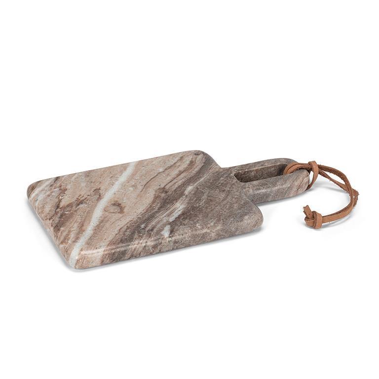 Rectangle Serving Board with Loop - Brown Marble