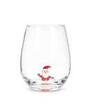 Santa Icon Stemless Wine Glass