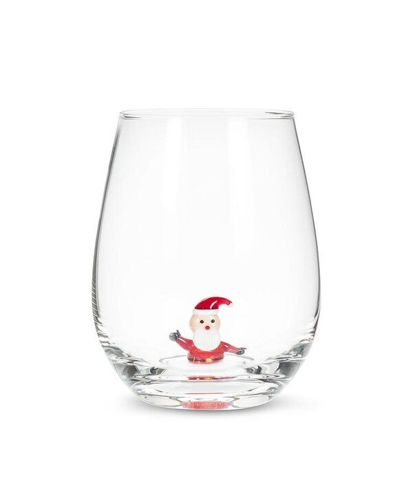 Santa Icon Stemless Wine Glass