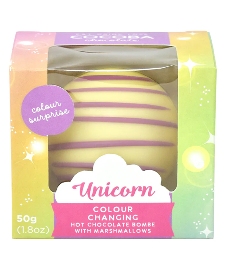 Unicorn Hot Chocolate Bombe