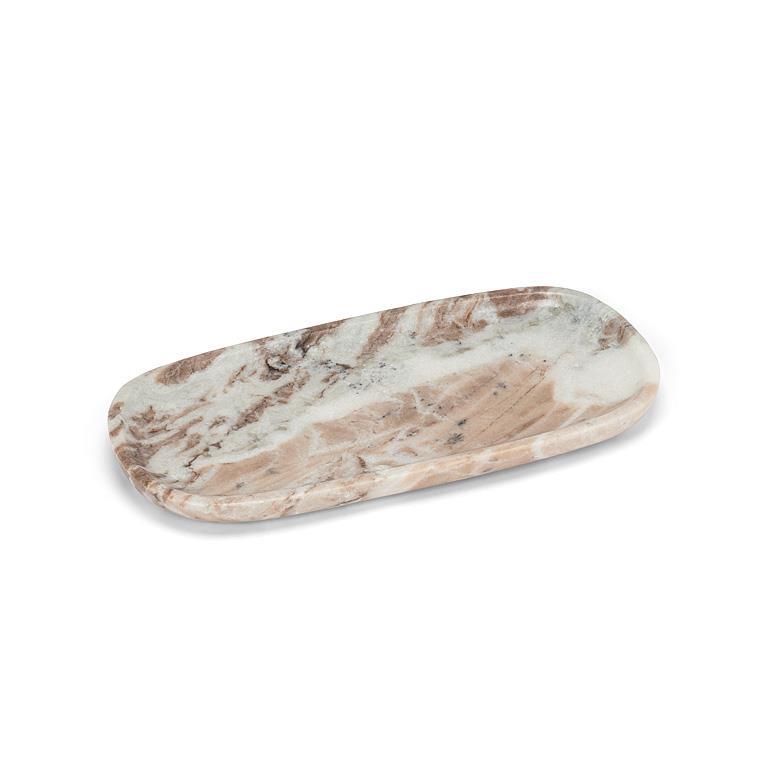 Small Oblong Tray - Brown Marble