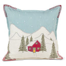 Square Winter Cabin in Hills Pillow