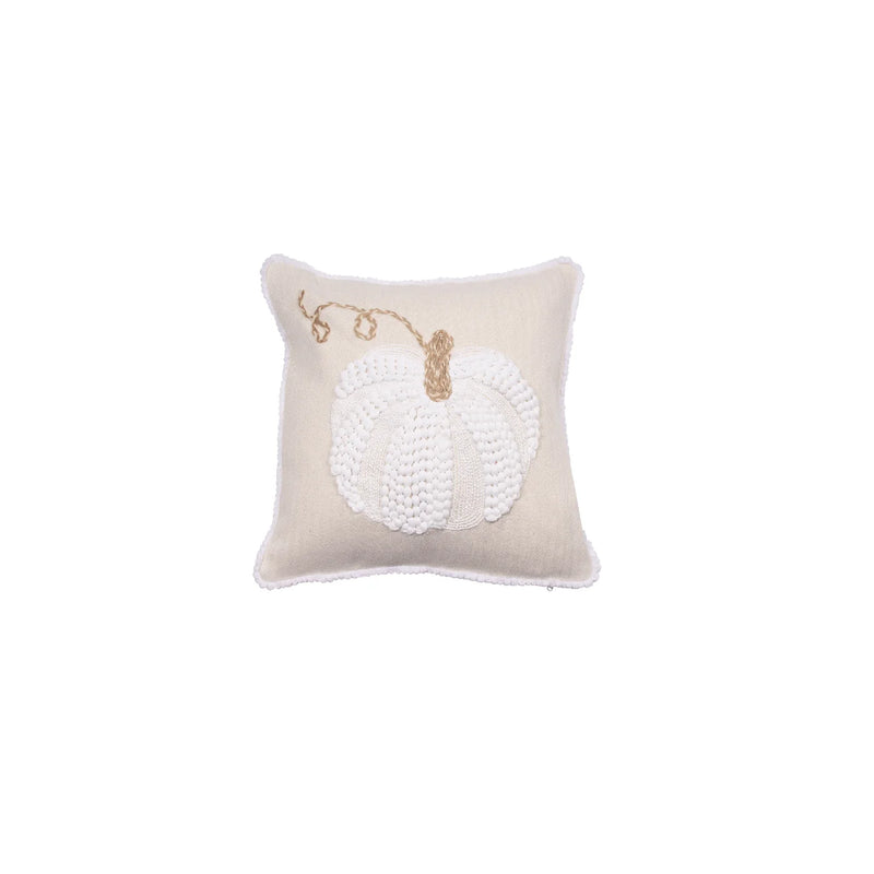White Woven Pumpkin Cushion Cover 18 X 18 Natural