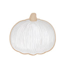 Pumpkin Stoneware Shaped Serving Platter White